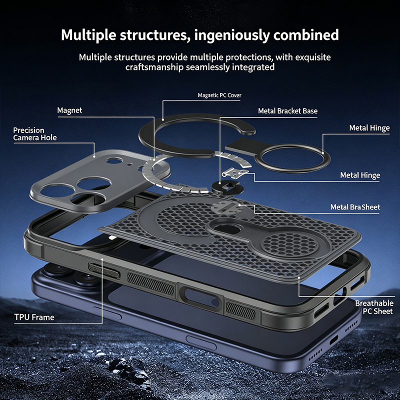 ArcticHoneycomb · 360° Magnetic Kickstand Cooling Case