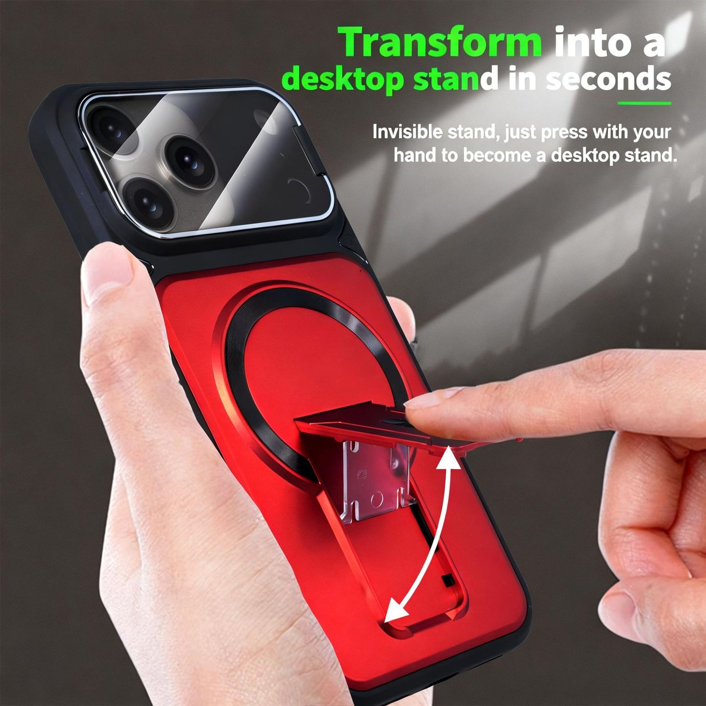 StealthGrip · Skin-Feeling Magnetic Case with Invisible Stand