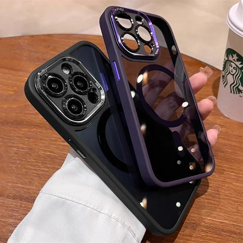 iPhone Silicone Magnetic Case: Rear Magnet, Shockproof & Durable