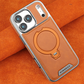 AurumLuxe Leather Kickstand Case – Premium Texture & MagSafe Support