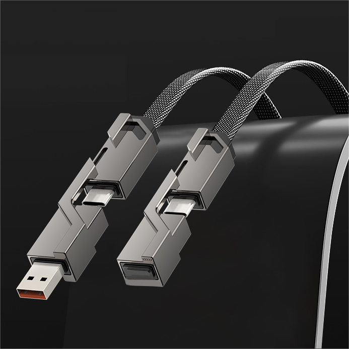 Multi Charging Cable Combo Lightning/Type C/USB A Ports - 60W [Fast Charging & Data Sync]