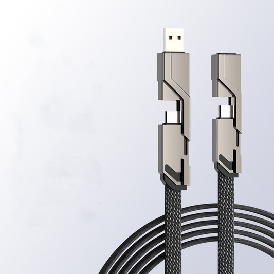 Multi Charging Cable Combo Lightning/Type C/USB A Ports - 60W [Fast Charging & Data Sync]