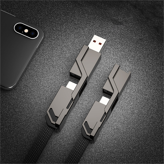 Multi Charging Cable Combo Lightning/Type C/USB A Ports - 60W [Fast Charging & Data Sync]